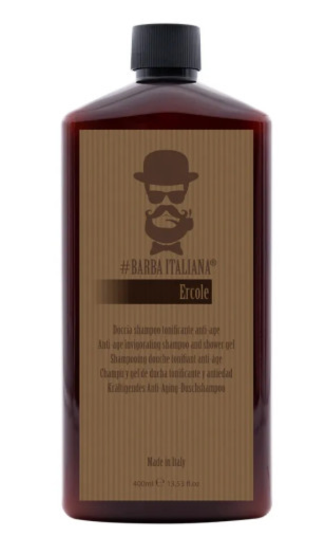 Антивіковий зміцнювальний шампунь та гель для душу Barba Italiana Ercole Shampoo And Shower Gel 400 мл
